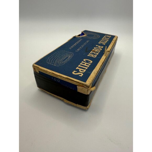 Poker Chips Vintage Red White Blue Original Box - Picture 4 of 8